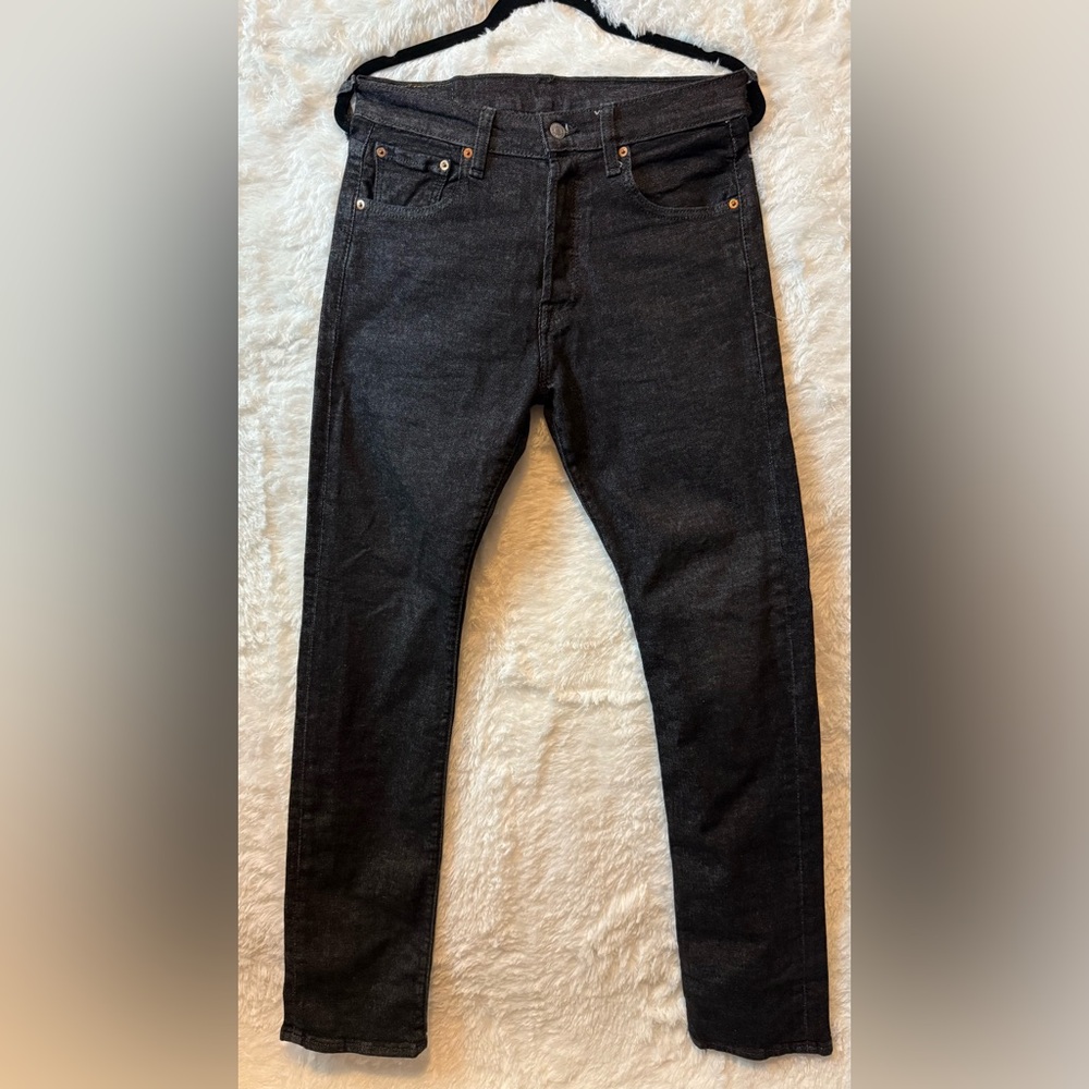 Levi's Men's Dark Black Straight Jeans